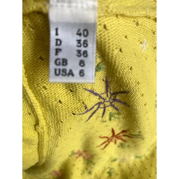 Vintage 00’s Moschino Cheap And Chic Yellow Sequined Knit Top - Picture 5 of 5